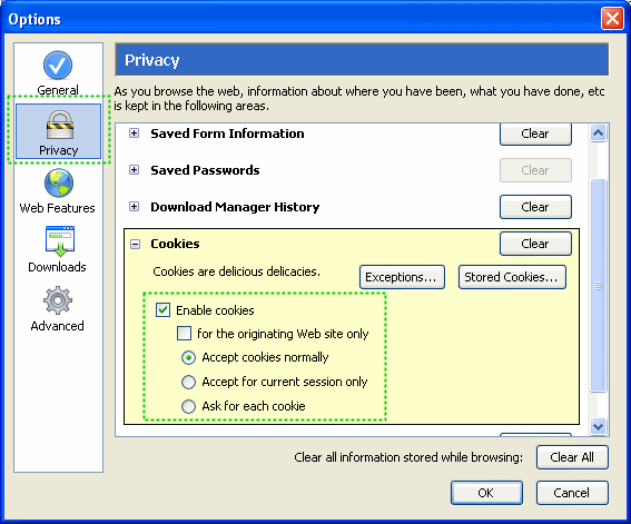 Cookie-Einstellung Firefox Part1